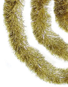 12' Soft and Sassy Champagne Gold Christmas Tinsel Garland - Unlit