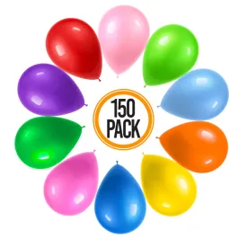 125 Party Balloons 12 Inch 10 Assorted Rainbow Colors - Bulk Pack Of Strong