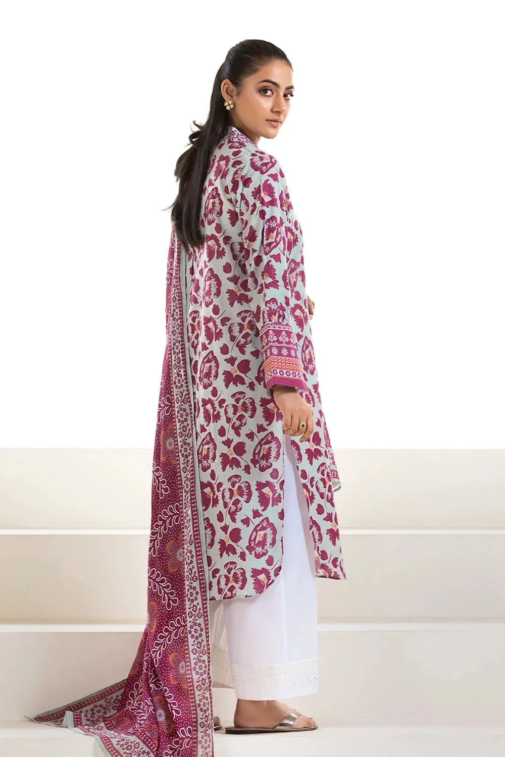 2PC Unstitched Printed Lawn Shirt and Dupatta KSD-2632