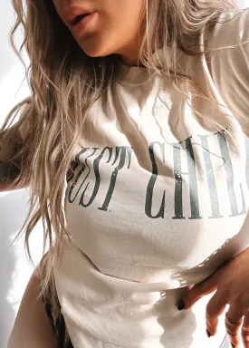 90's JUST CHILL SIDE SLIT TEE