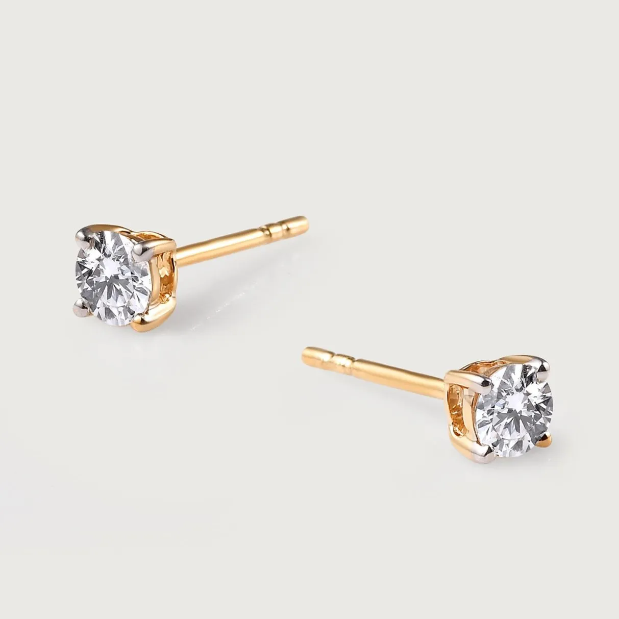 9K Gold Lab Grown Diamond Classic Stud Earrings