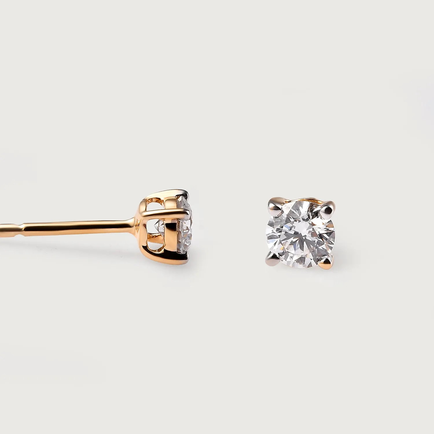 9K Gold Lab Grown Diamond Classic Stud Earrings