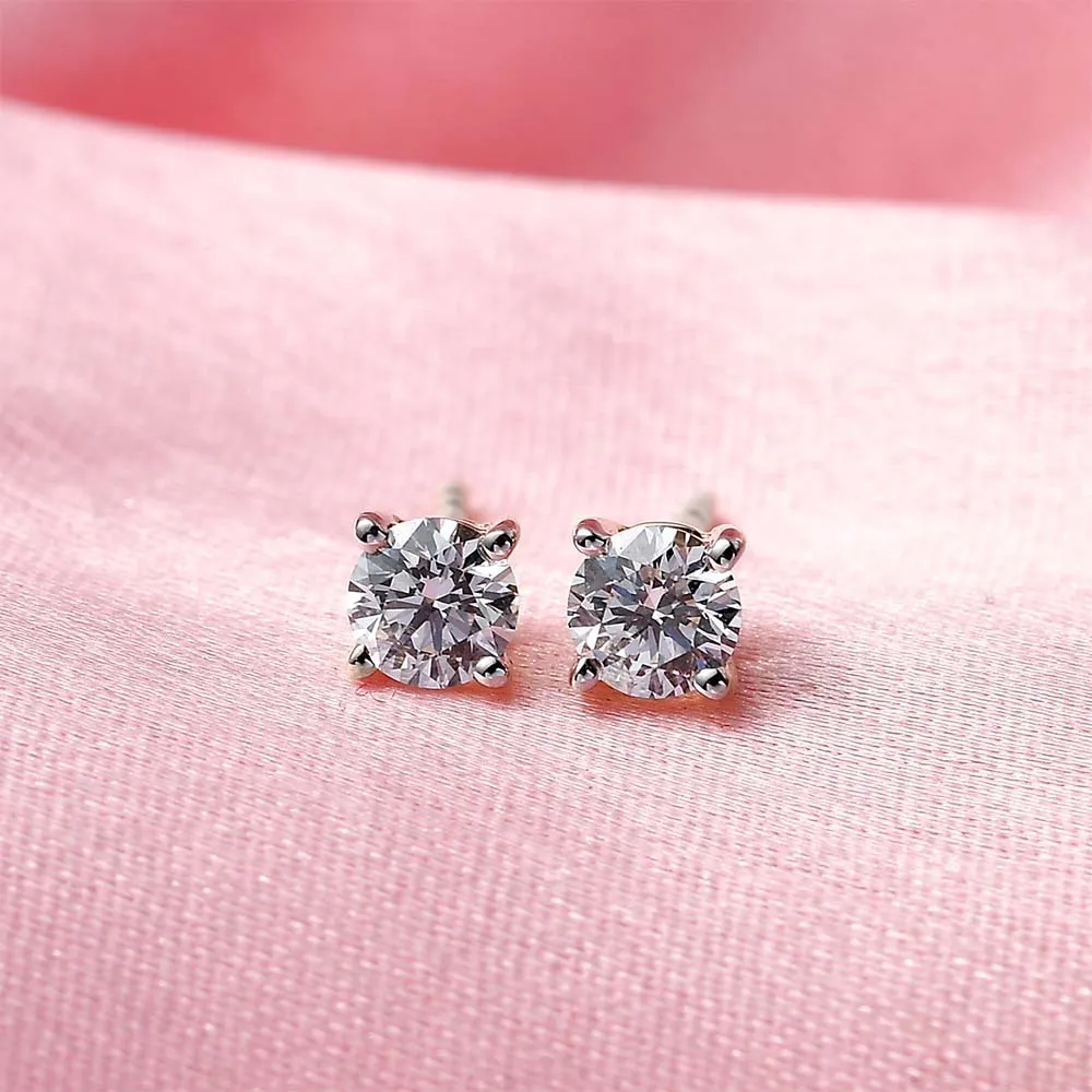 9K Gold Lab Grown Diamond Classic Stud Earrings