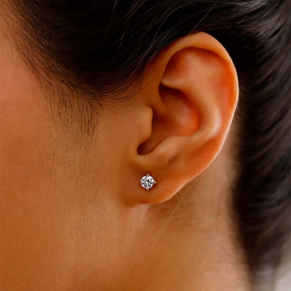 9K Gold Lab Grown Diamond Classic Stud Earrings