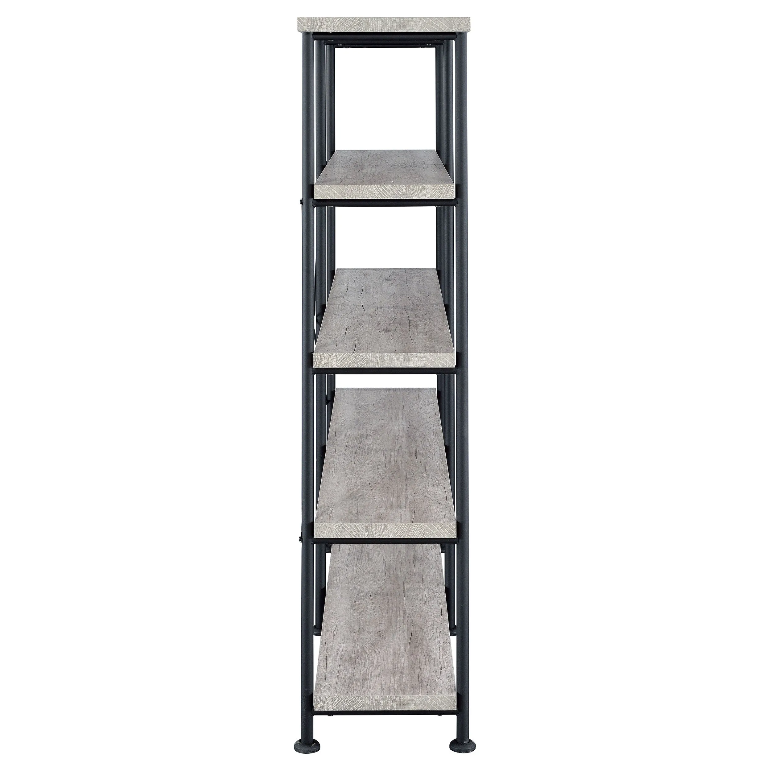 Analiese 63-inch 4-shelf Double Bookshelf Grey Driftwood