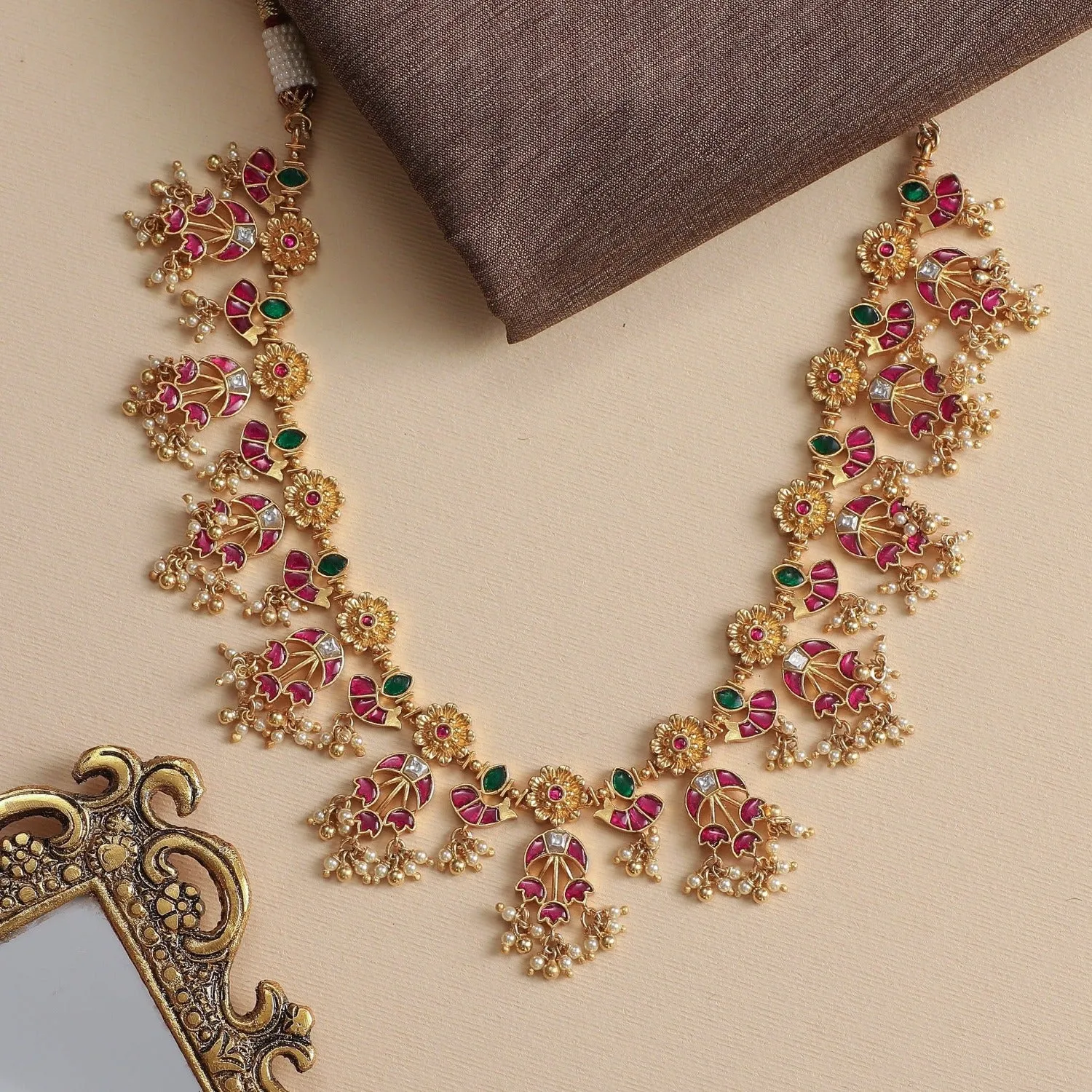 Aparajita Floral Jadau Necklace