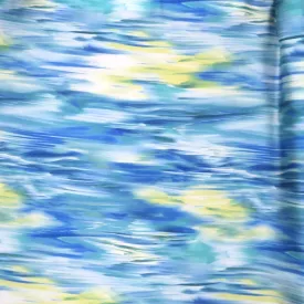 Aqua Green and Blue Pastel Colors Abstract Charmeuse Polyester Fabric