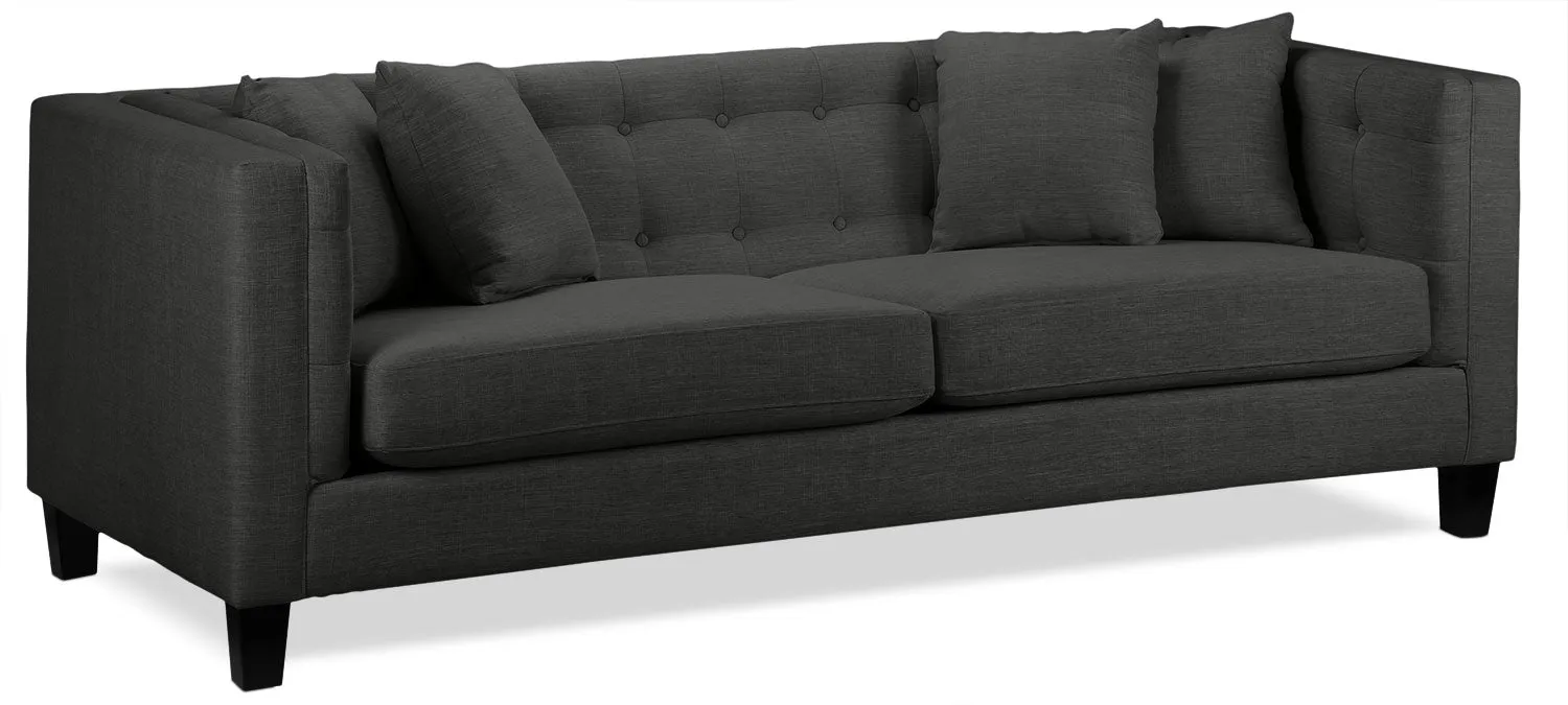 Astin Sofa and Chair and a Half Set - Dark Grey