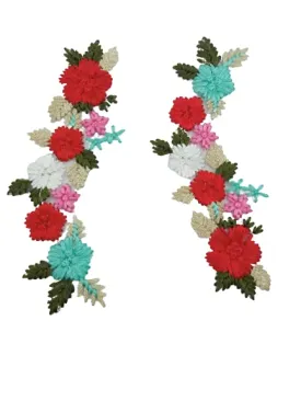 Beautiful Color Floral Sew Patch(Set of 2)