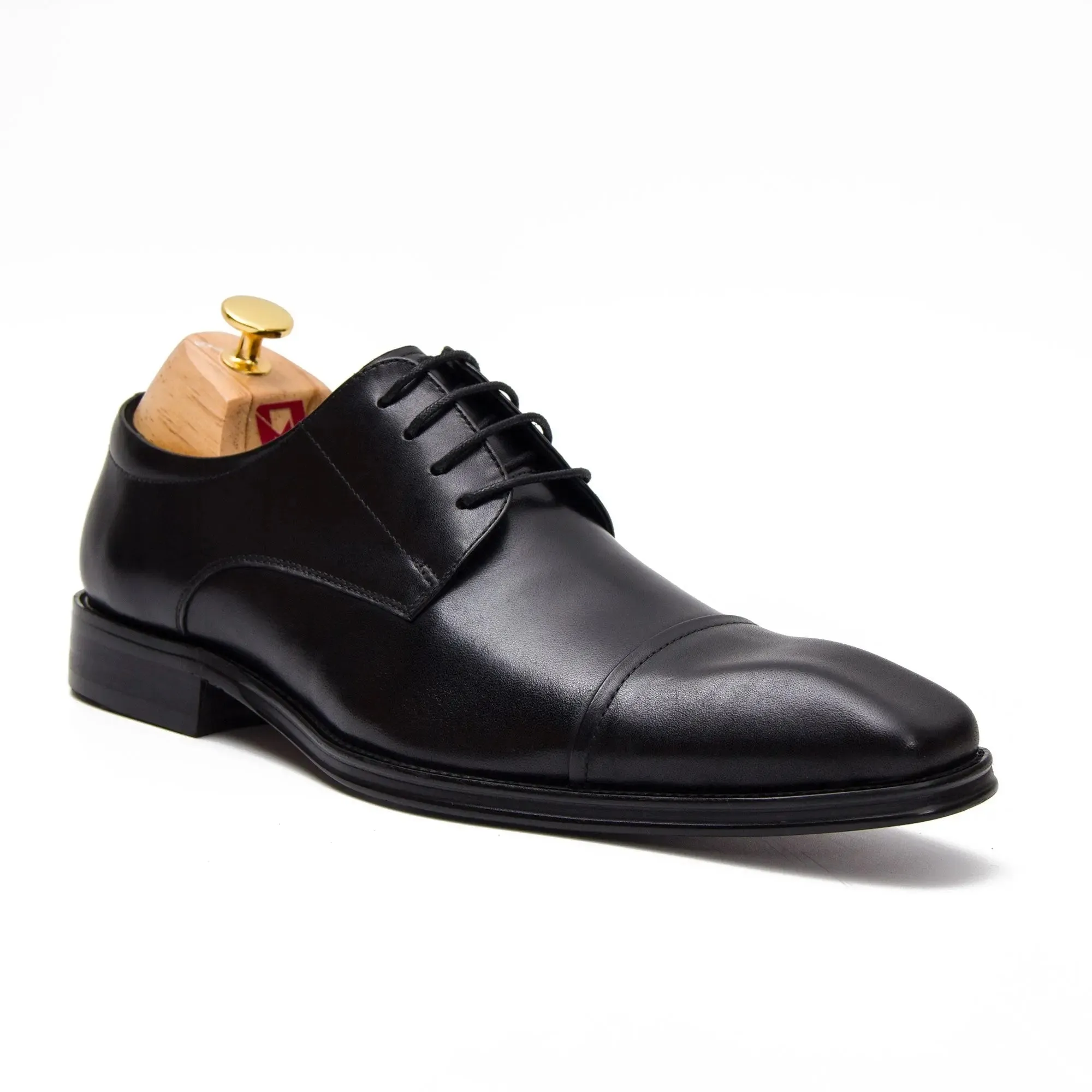 Brown Cap-Toe Derby Shoes