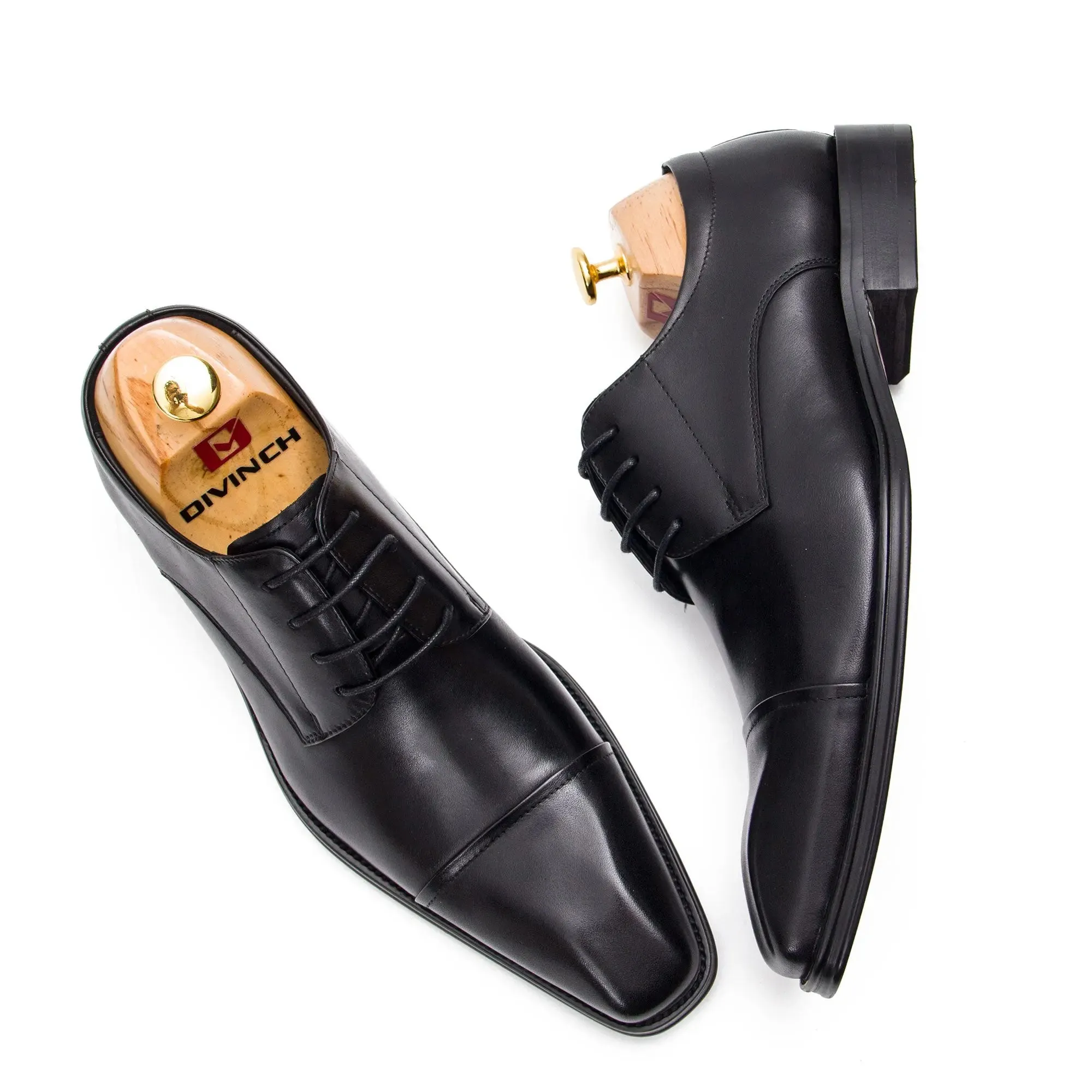 Brown Cap-Toe Derby Shoes