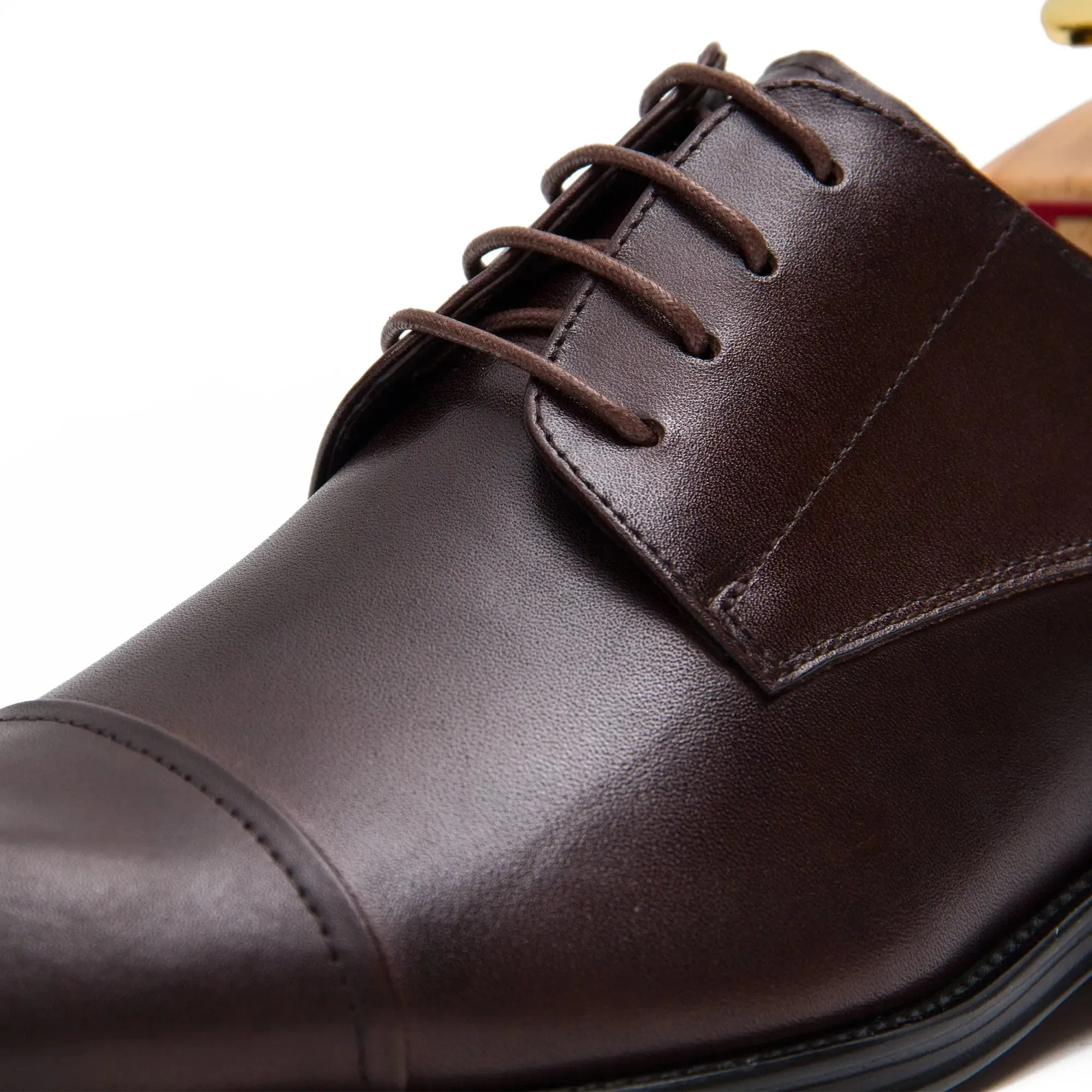 Brown Cap-Toe Derby Shoes