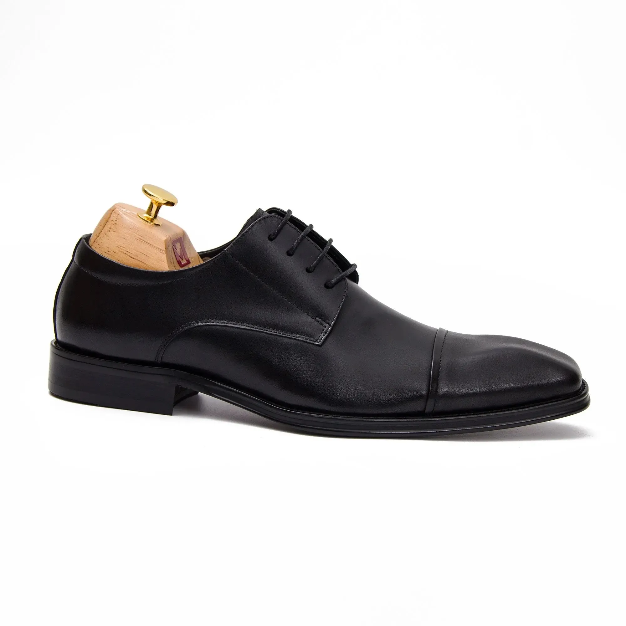 Brown Cap-Toe Derby Shoes