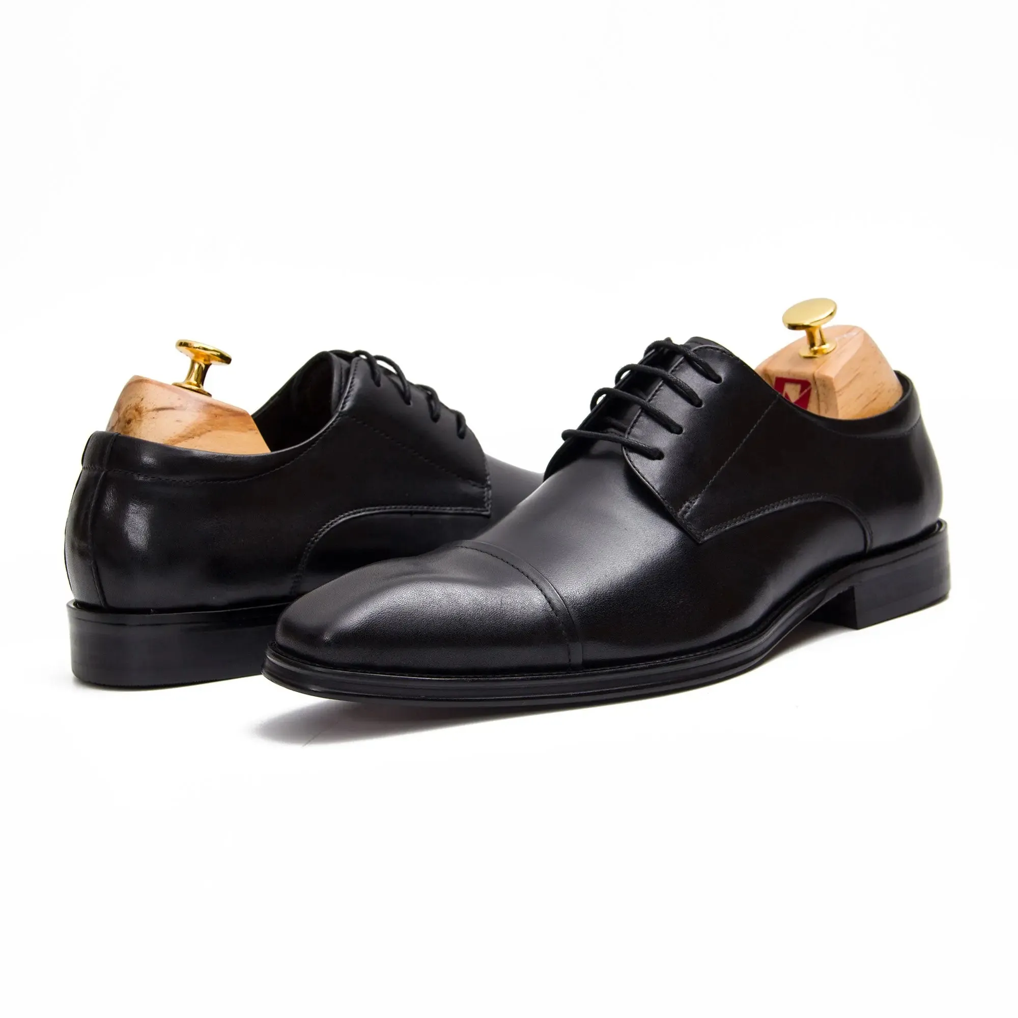 Brown Cap-Toe Derby Shoes