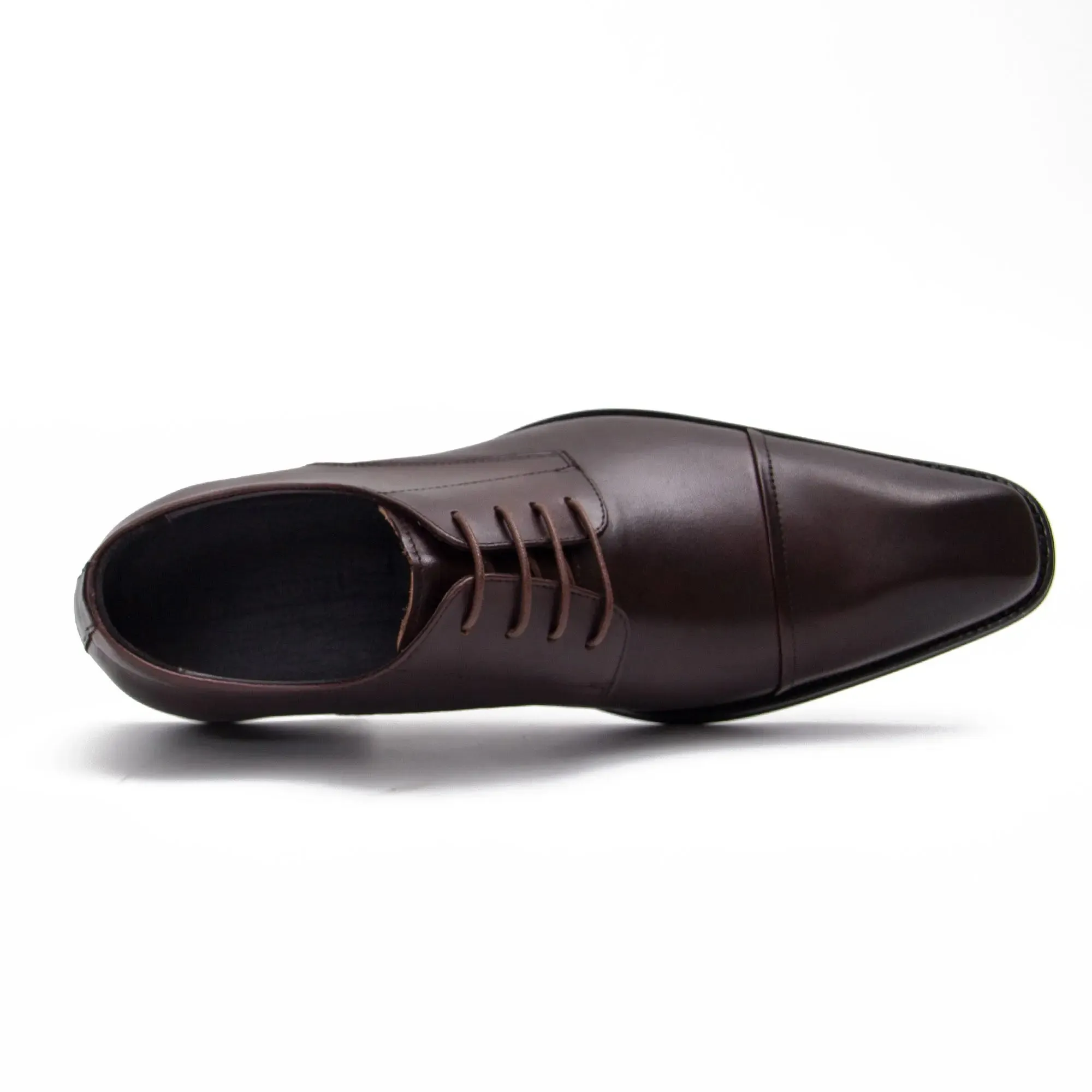 Brown Cap-Toe Derby Shoes