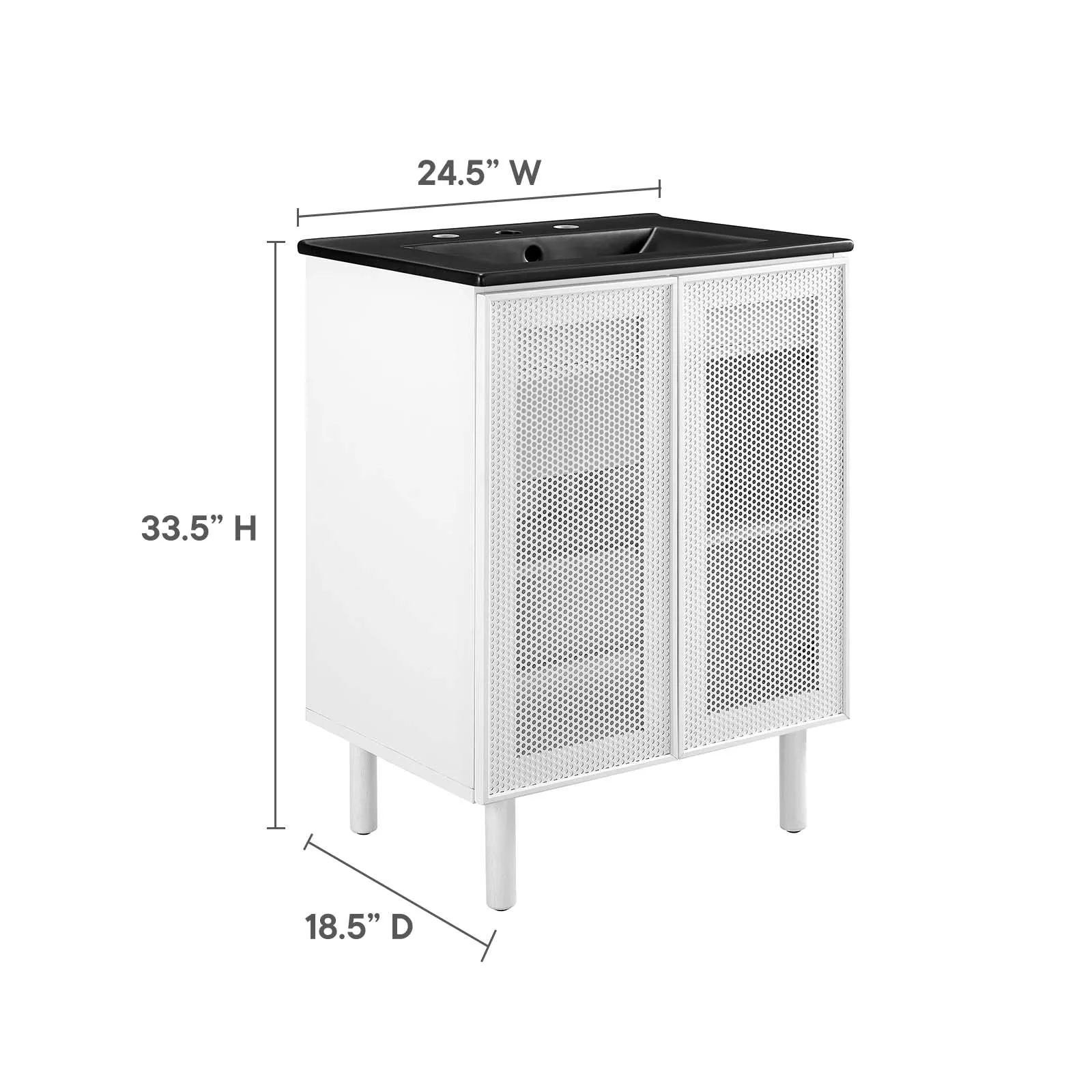 Calla 24" Perforated Metal Bathroom Vanity by Modway