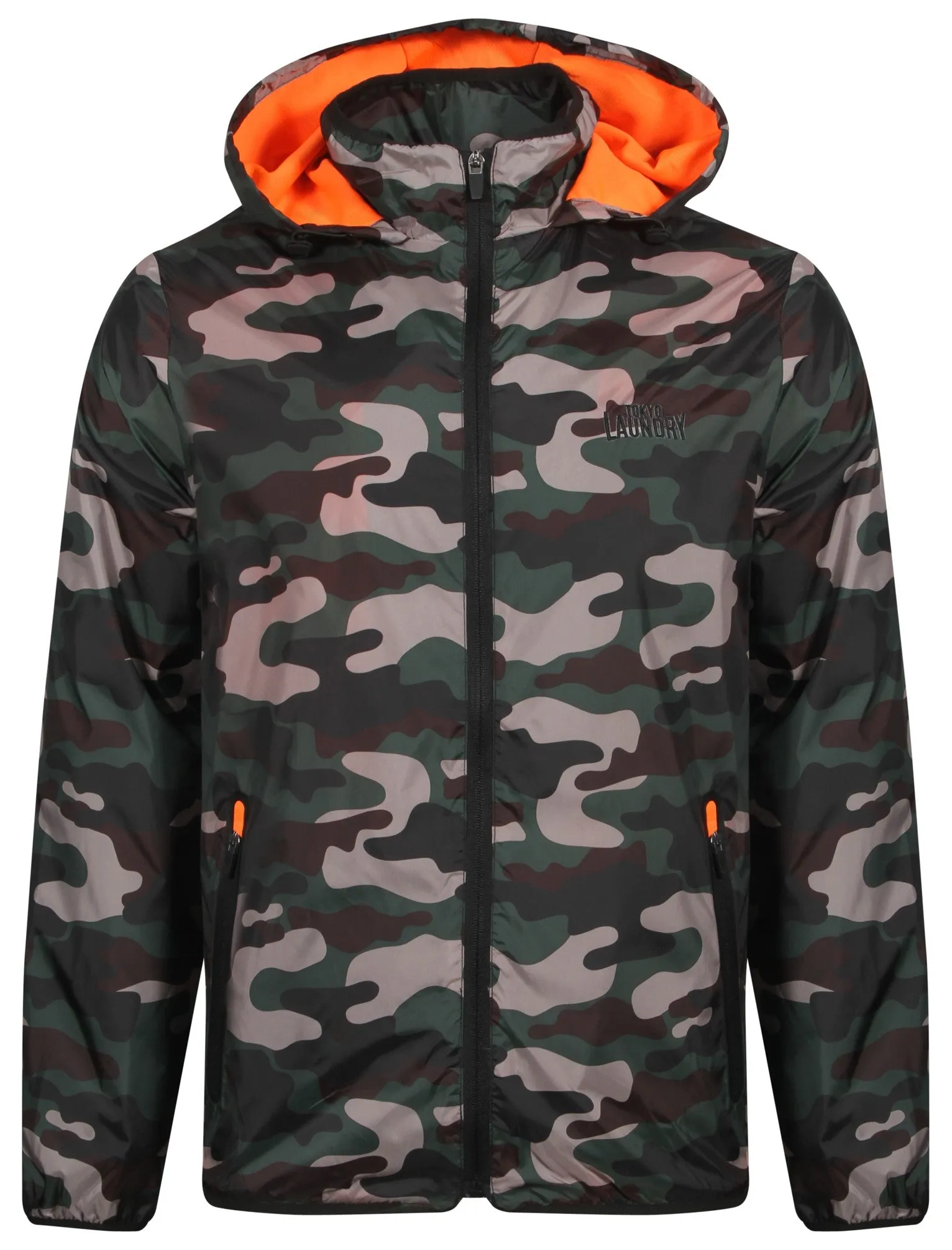 Dagenham Camouflage Print Windbreaker Jacket in Khaki - Tokyo Laundry