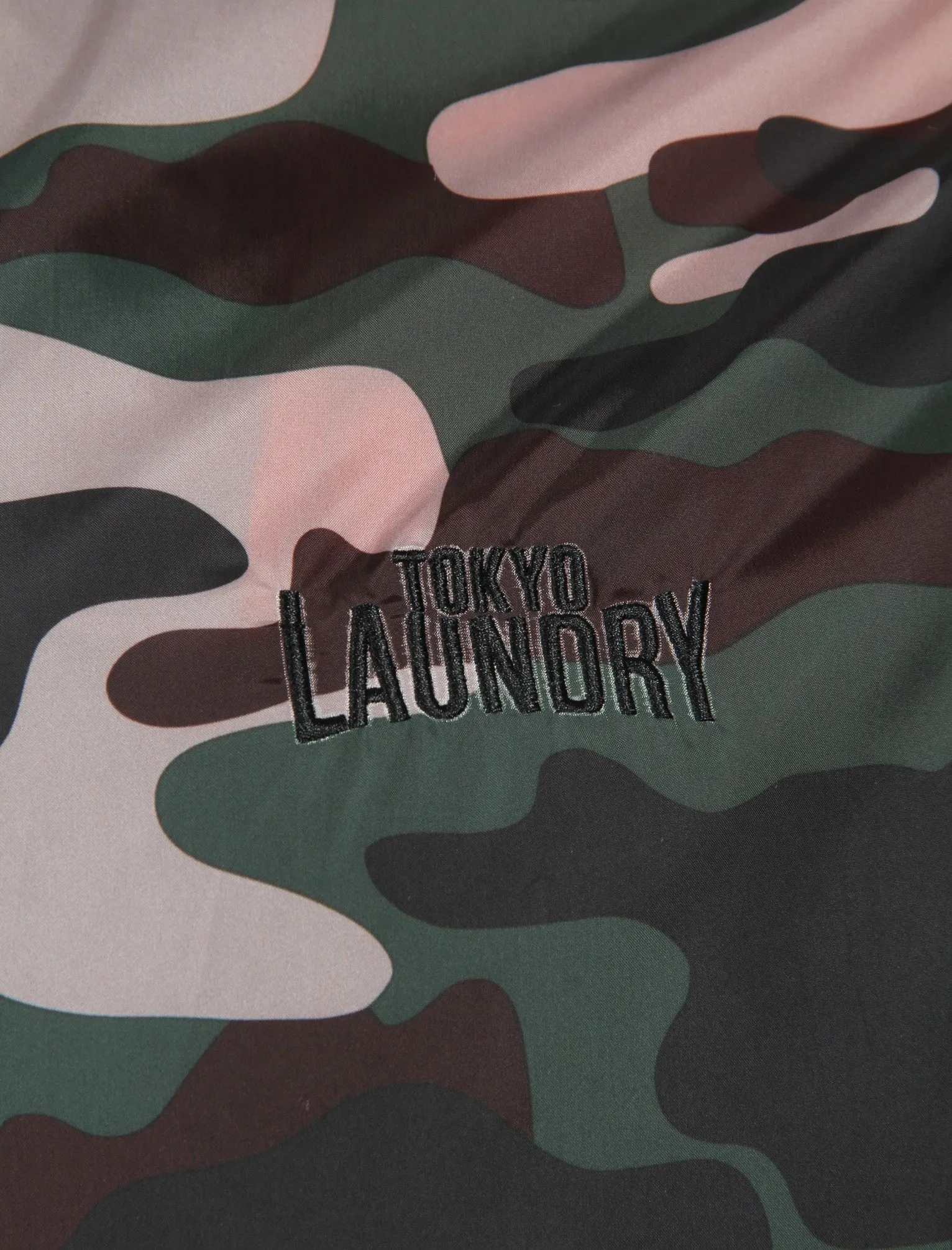 Dagenham Camouflage Print Windbreaker Jacket in Khaki - Tokyo Laundry