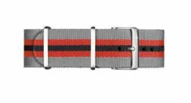 Davosa Nylon Strap Grey Red Black 22mm 169.498.90