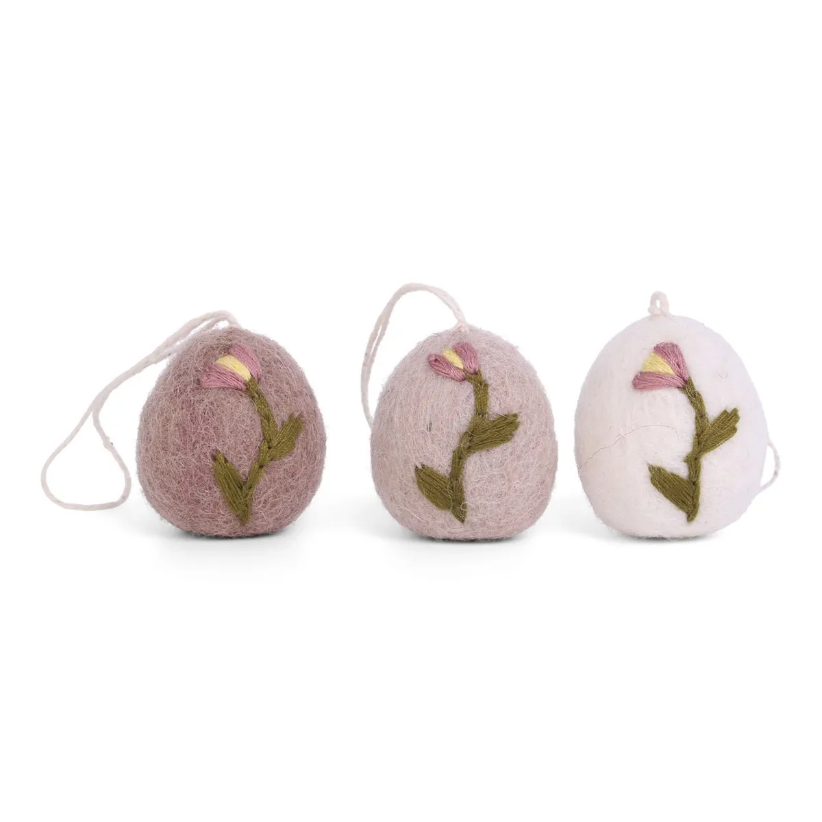 Egg Ornaments with Embroidery (Set of 3) by Én Gry & Sif