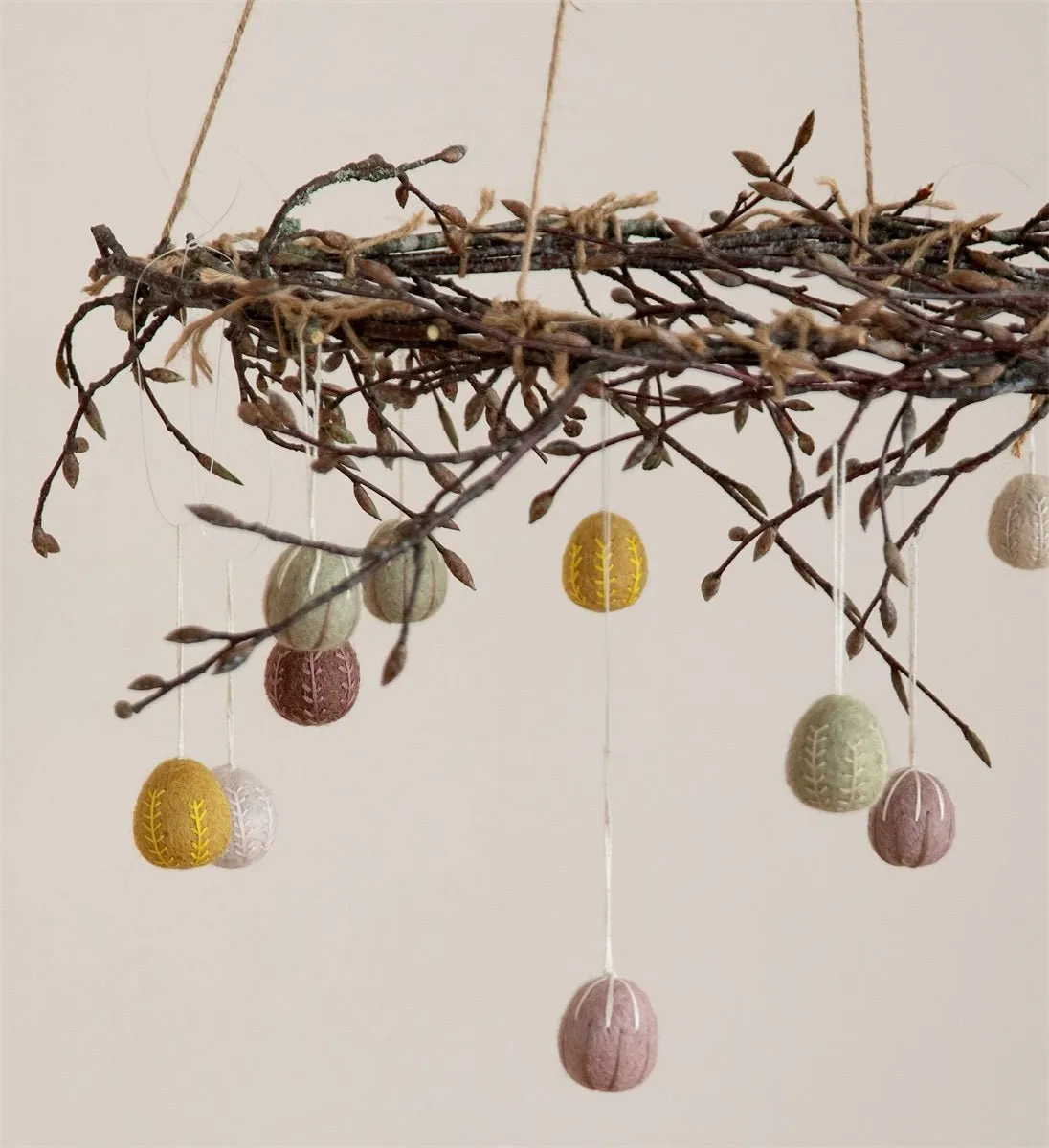 Egg Ornaments with Embroidery (Set of 3) by Én Gry & Sif