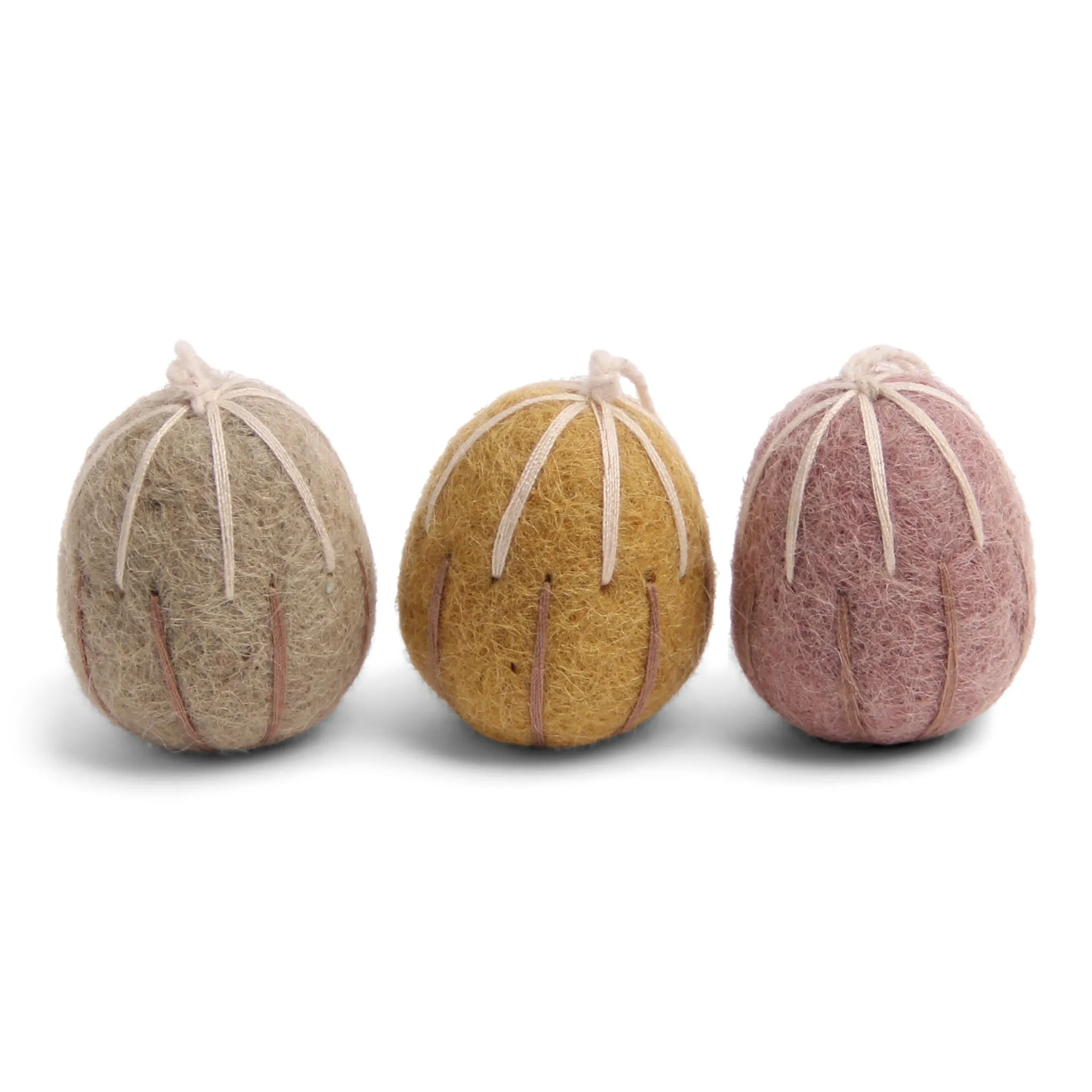 Egg Ornaments with Embroidery (Set of 3) by Én Gry & Sif