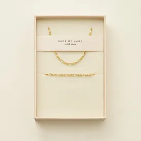 Figaro Necklace and Bracelet Set