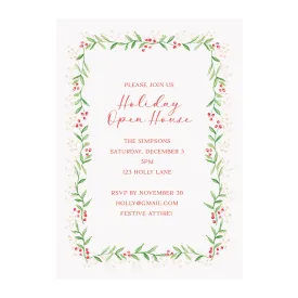 Garland Border Holiday Party Invitation