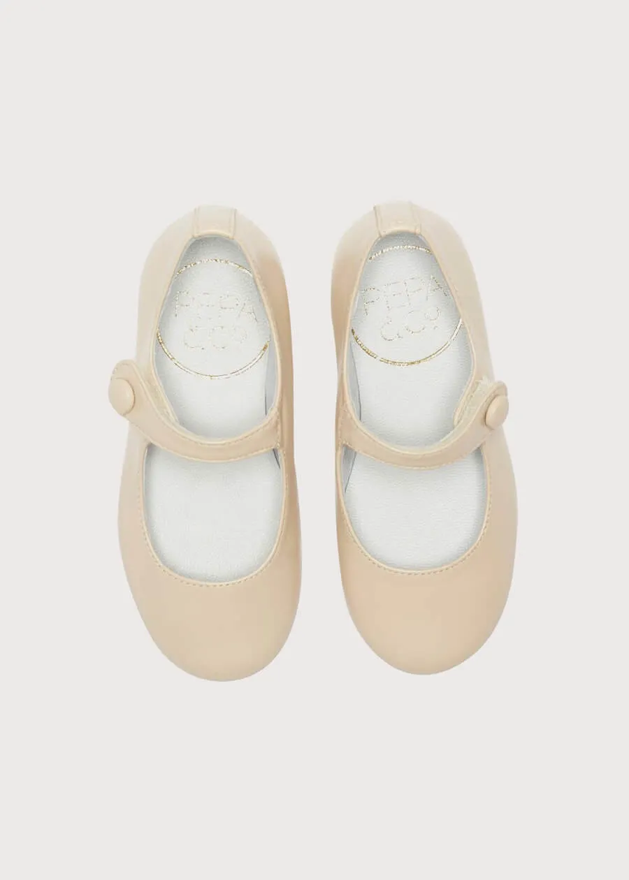 Girl's Beige Leather Celebration Shoes (20-34EU)