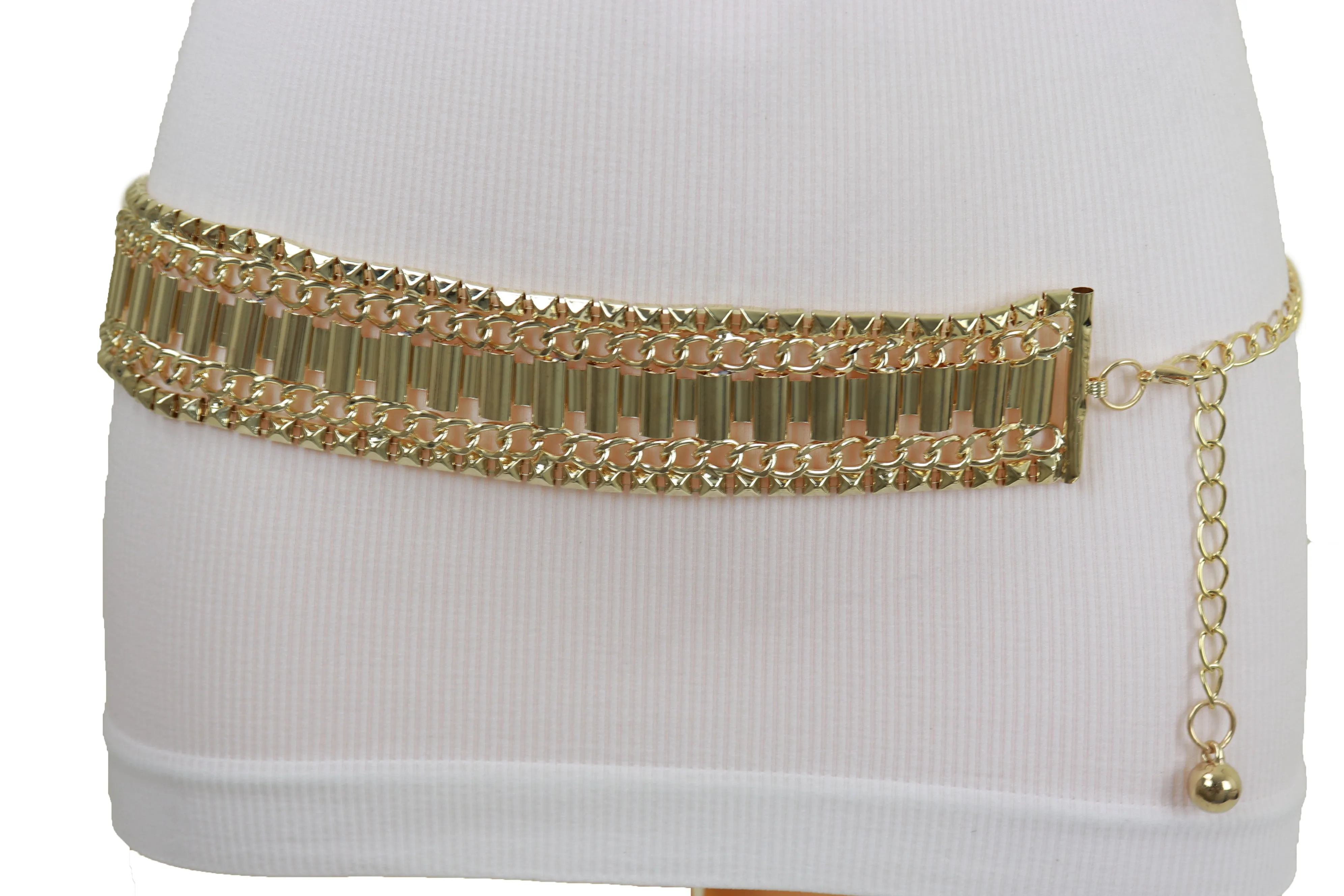 Gold Metal Chain Fashion Belt Hip High Waist Size S M L