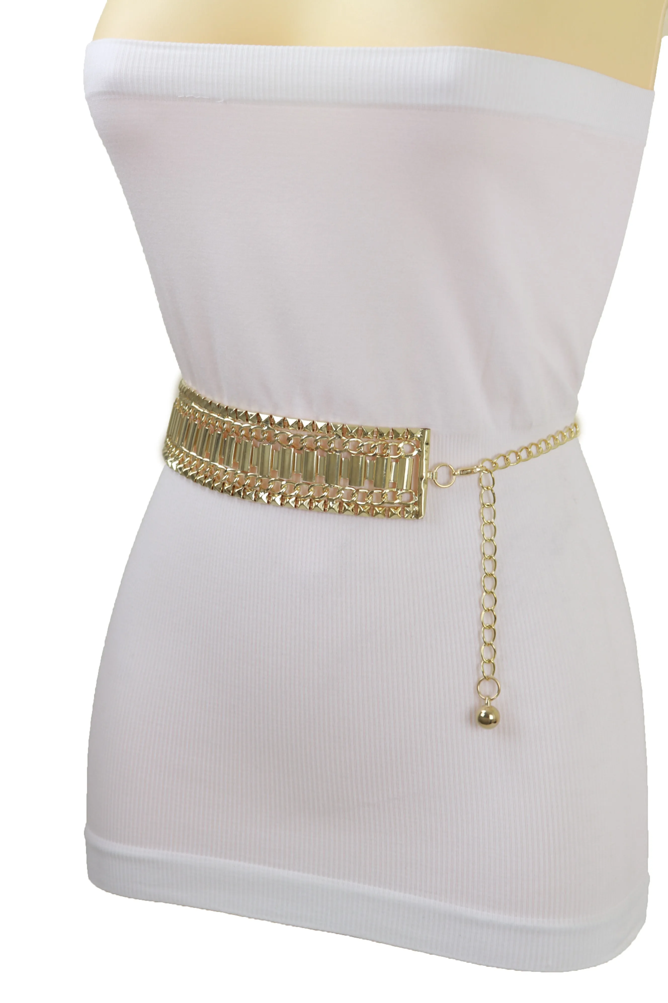 Gold Metal Chain Fashion Belt Hip High Waist Size S M L