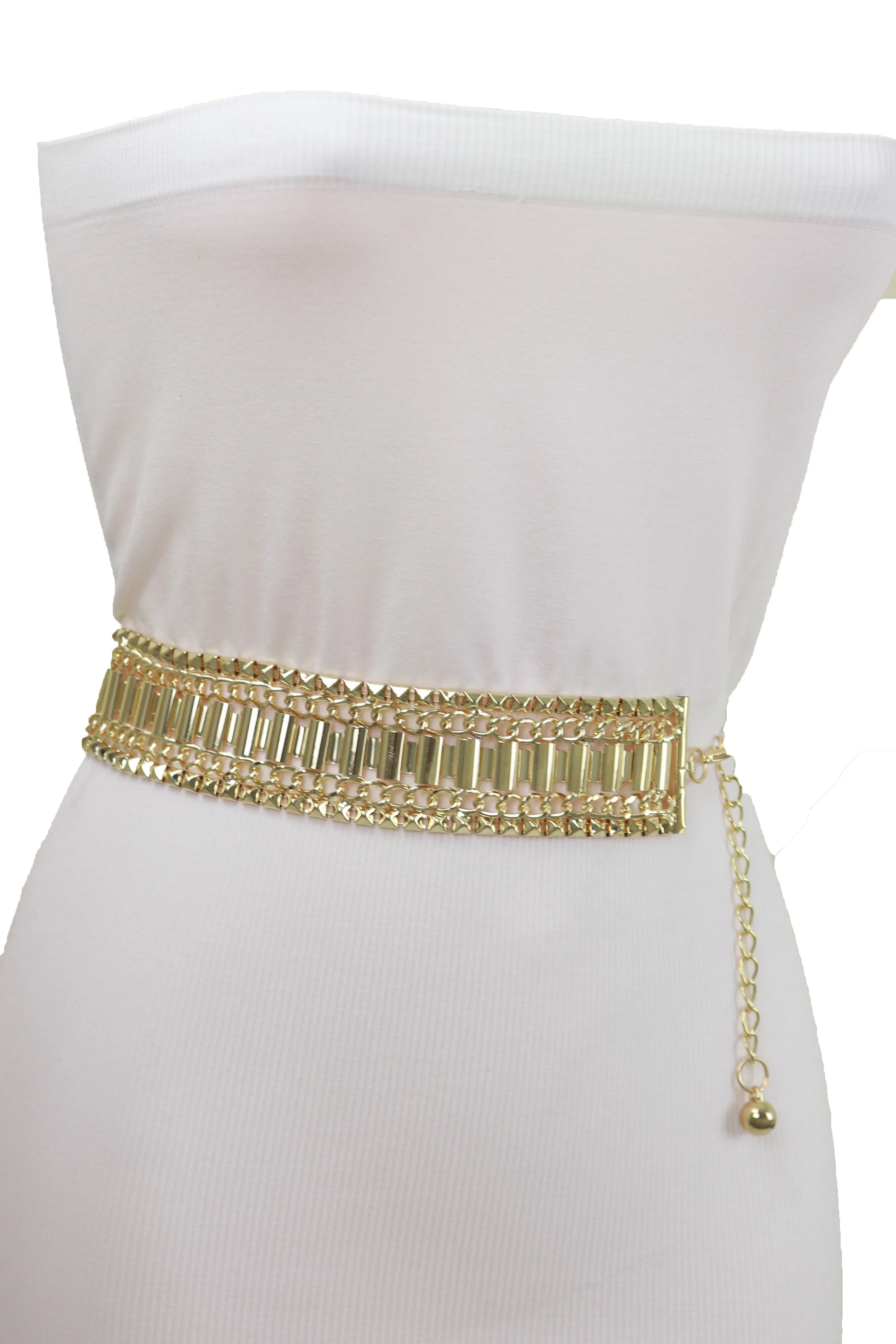 Gold Metal Chain Fashion Belt Hip High Waist Size S M L