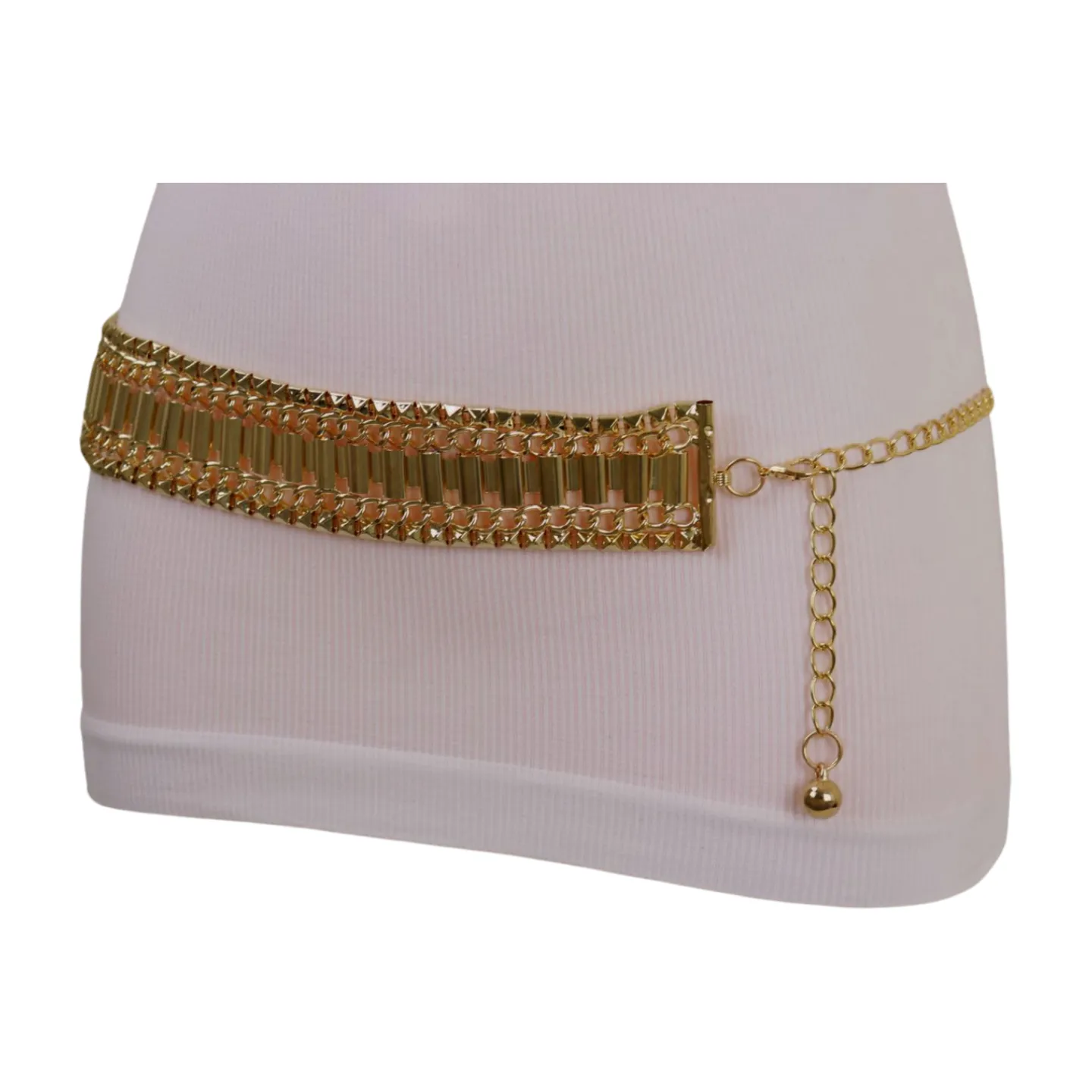 Gold Metal Chain Fashion Belt Hip High Waist Size S M L