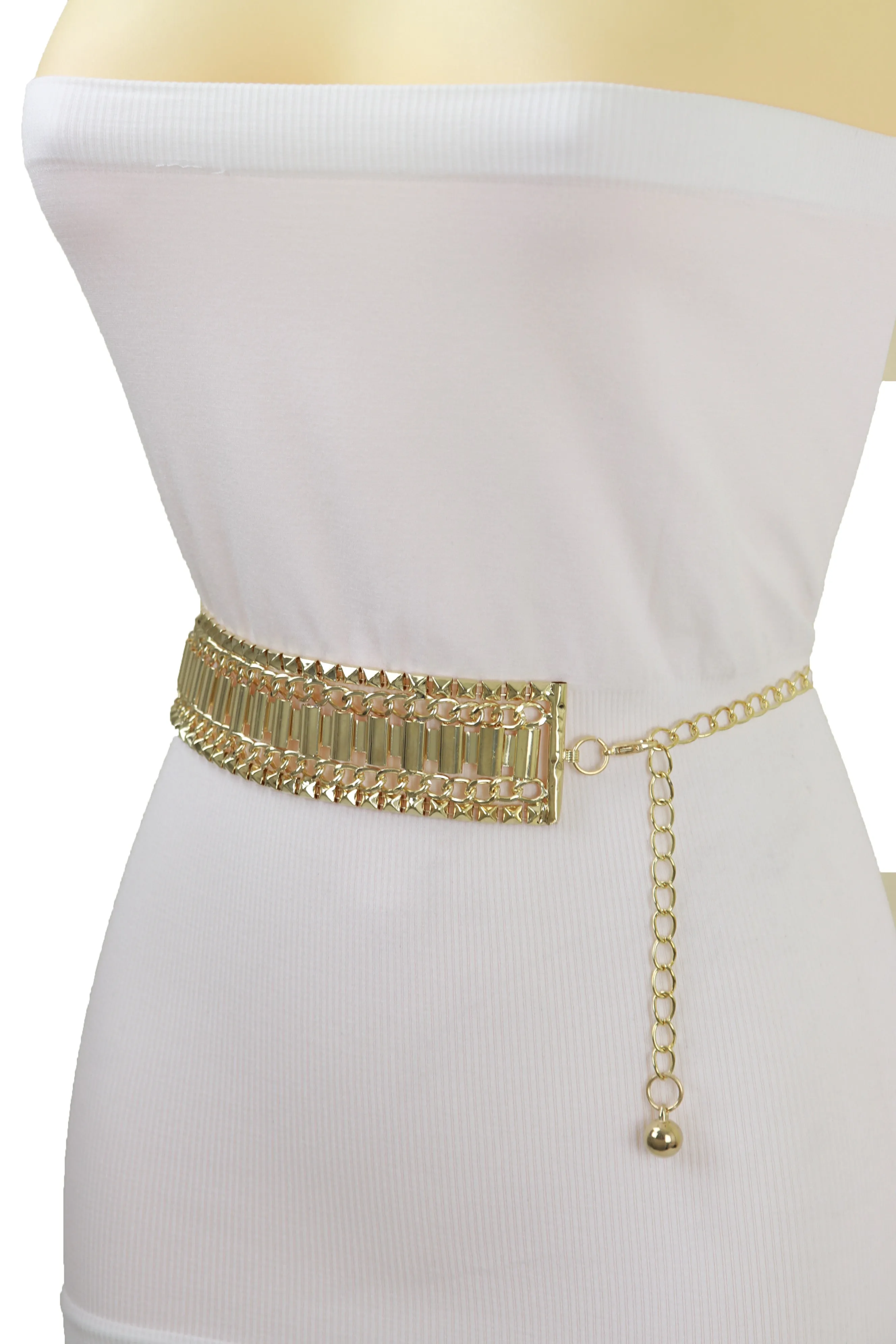 Gold Metal Chain Fashion Belt Hip High Waist Size S M L