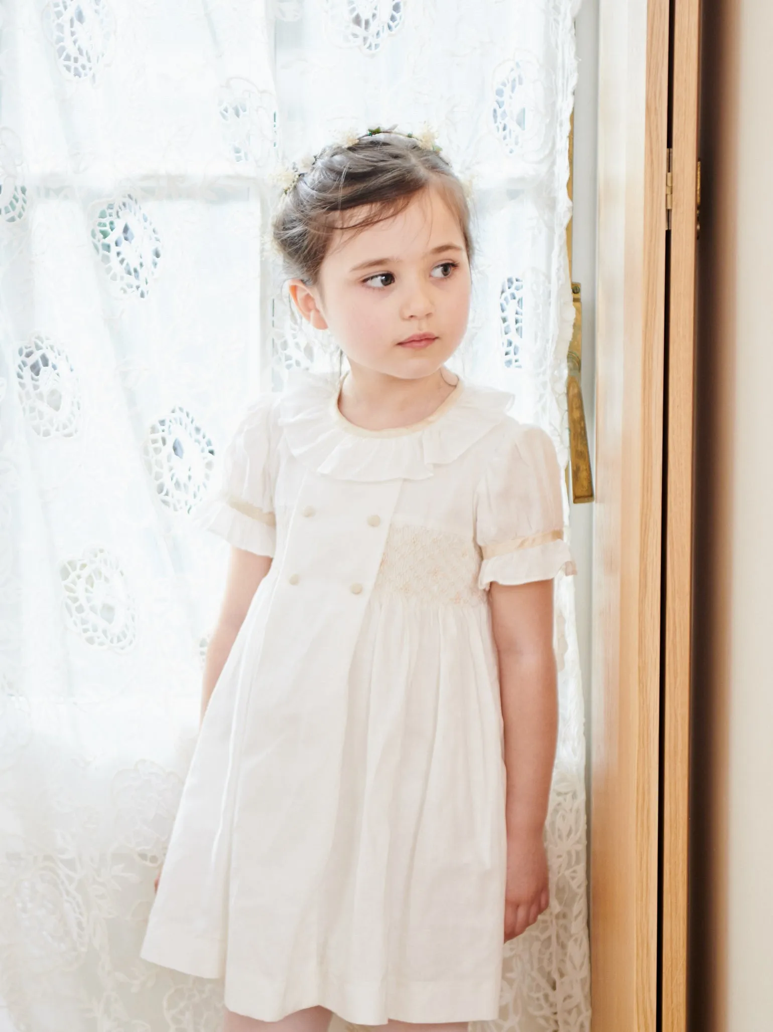 Ivory Santina Smock Ceremony Girl Dress