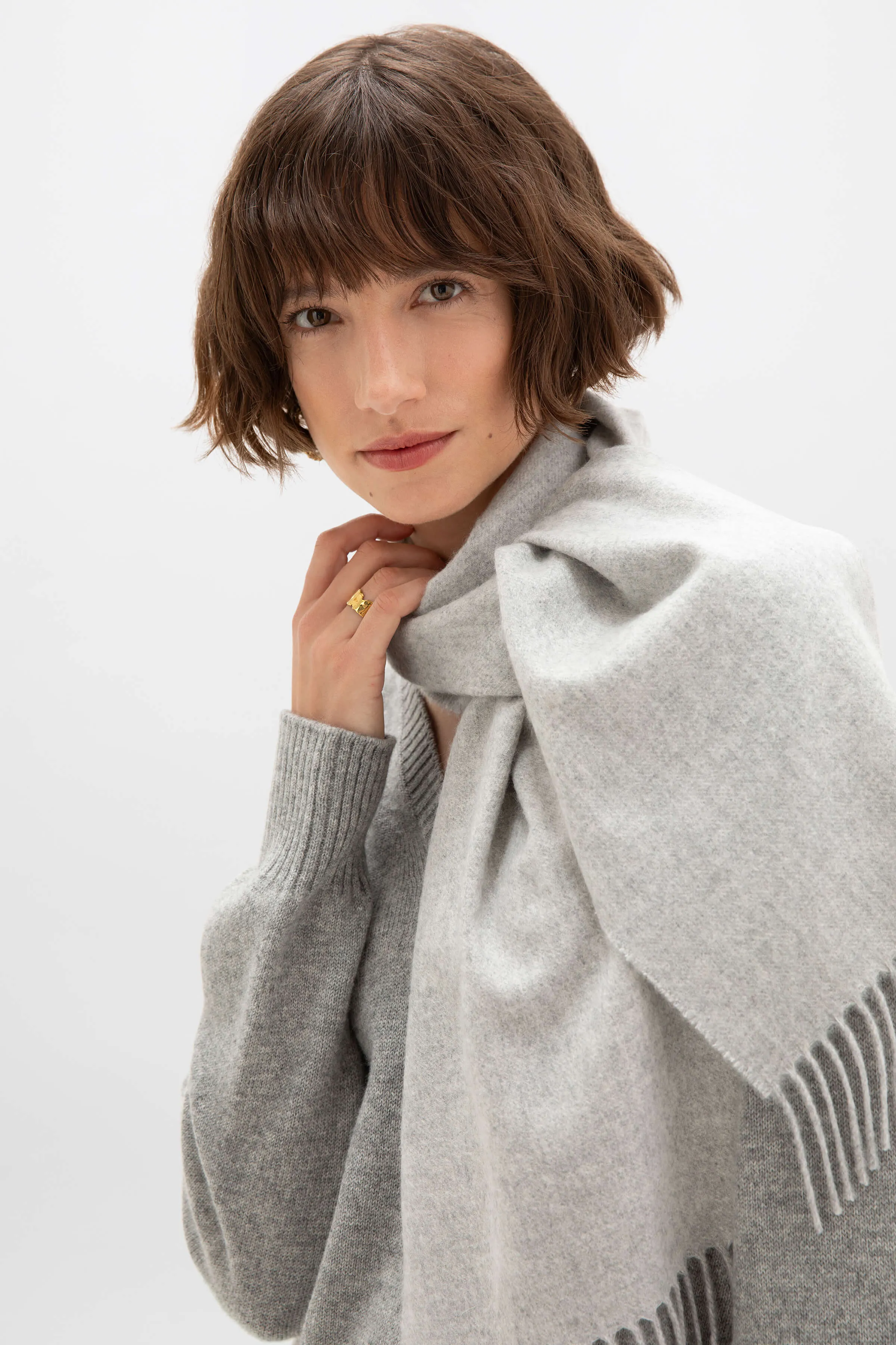 Light Grey Cashmere Scarf