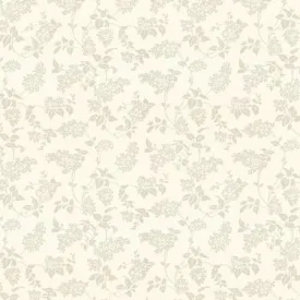 Lilac Dark Linen Floral Wallpaper