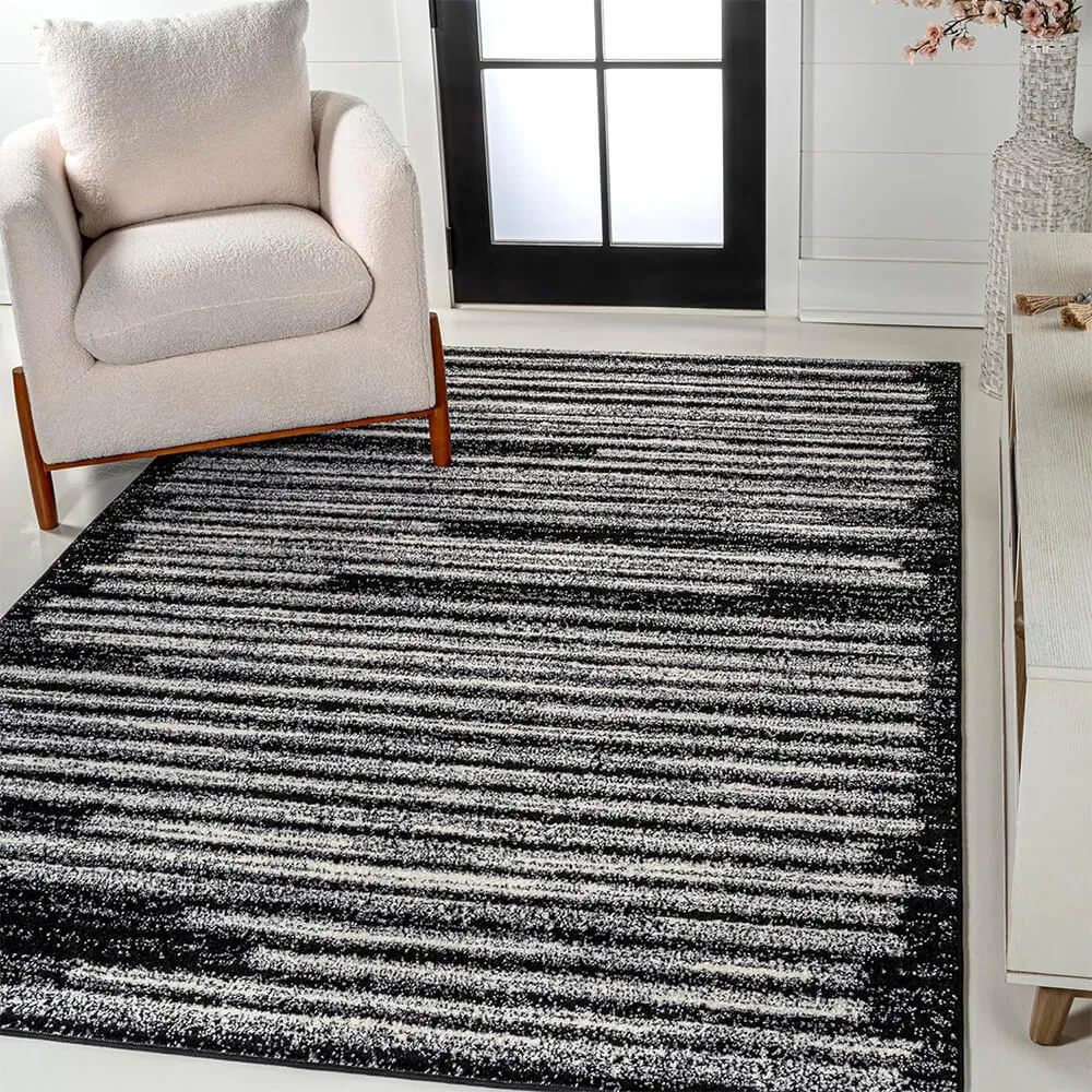 Line Texture Simple Modern Style Faux Cashmere Household Rug