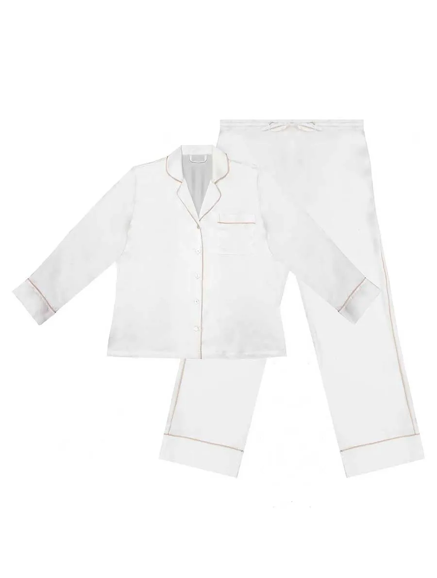 Luxurious Signature Silk Pyjamas - Ivory