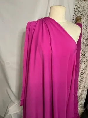 Magenta Stretch Poly Crepe