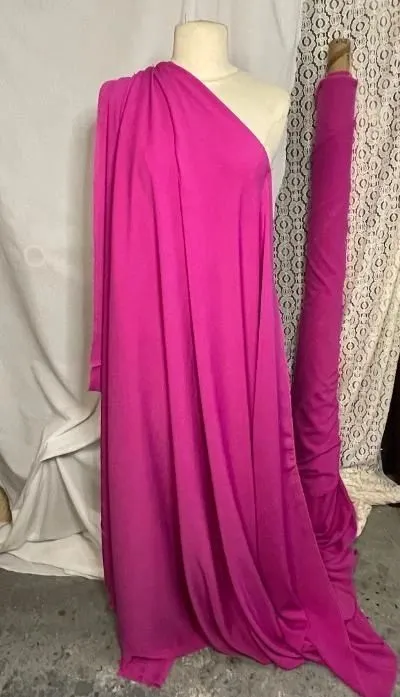 Magenta Stretch Poly Crepe