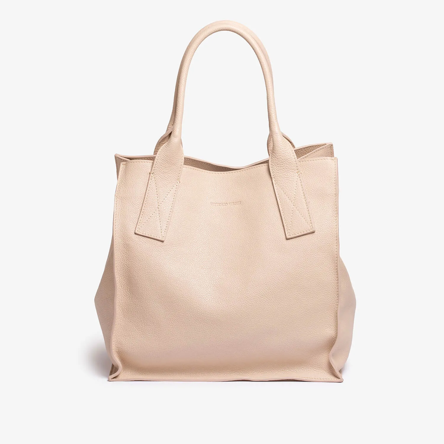 Mathilde | Beige calfskin squared box bag