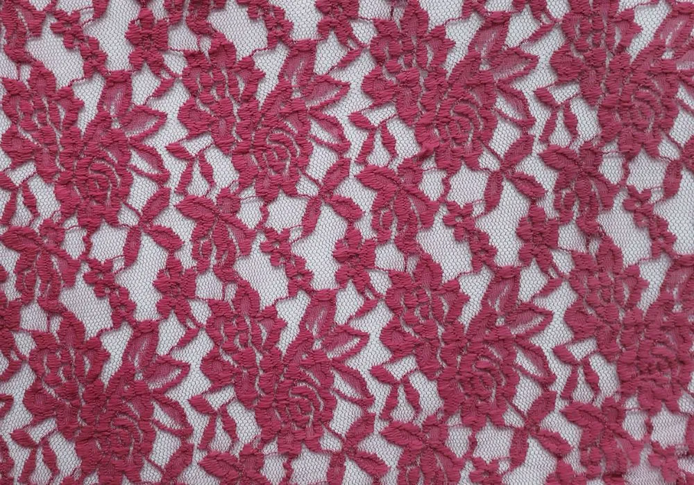 NYLON FLORAL "BELLA" STRETCHED LACE KNIT<br><h6>7-MAGENTA<br>LACE11-SS</h6>