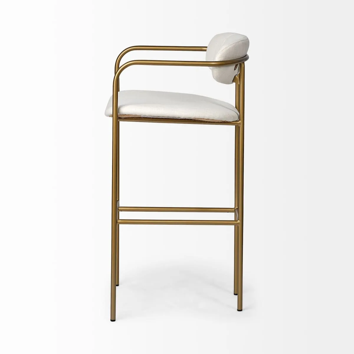 Parker Bar Counter Stool Cream Fabric | Gold Metal | Bar