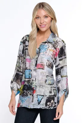 Printed Woven Tunic - Geo Multi