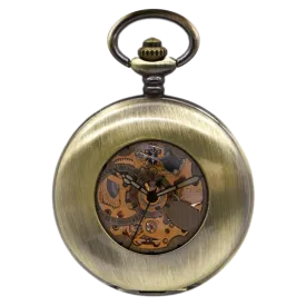 Retro Bronze Mechanical Demi Pocket Watch