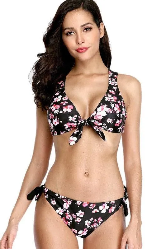 Reversible Black Floral Bikini-NOT ELIGIBLE FOR EXCHANGE OR REFUND