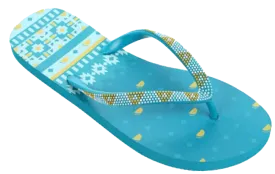 Sandals Ladies Flip Flop Beaded Designer Heal Sandal, Blue, Coral