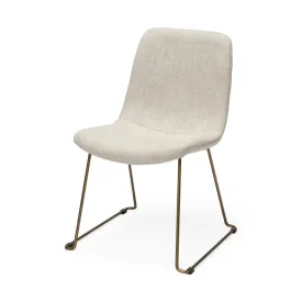 Sawyer Dining Chair Beige Fabric | Gold Metal (Side Chair)