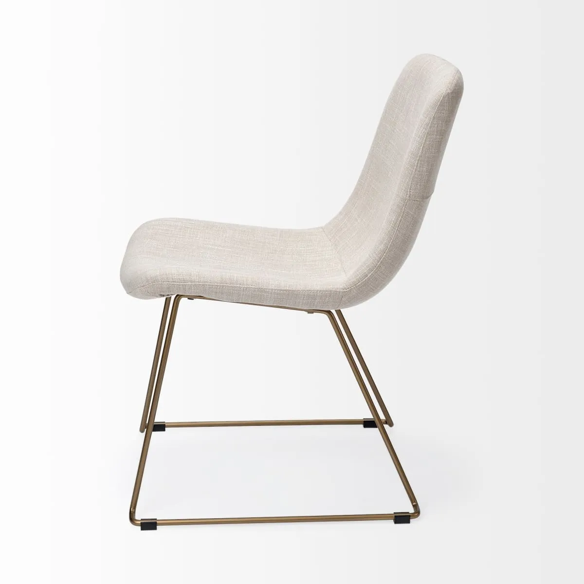 Sawyer Dining Chair Beige Fabric | Gold Metal (Side Chair)